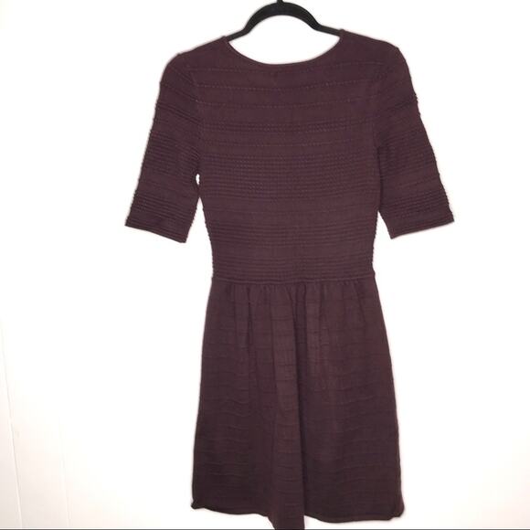 Vince Camuto Size Small Knit Maroon Stretchy Sweater Dress-Fit N Flare-Modest - Picture 9 of 13